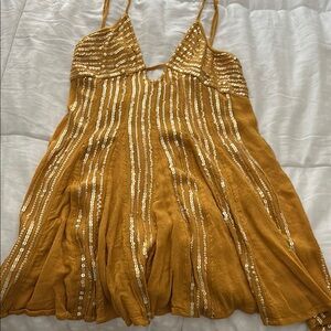Free People Gold Maxi Dress